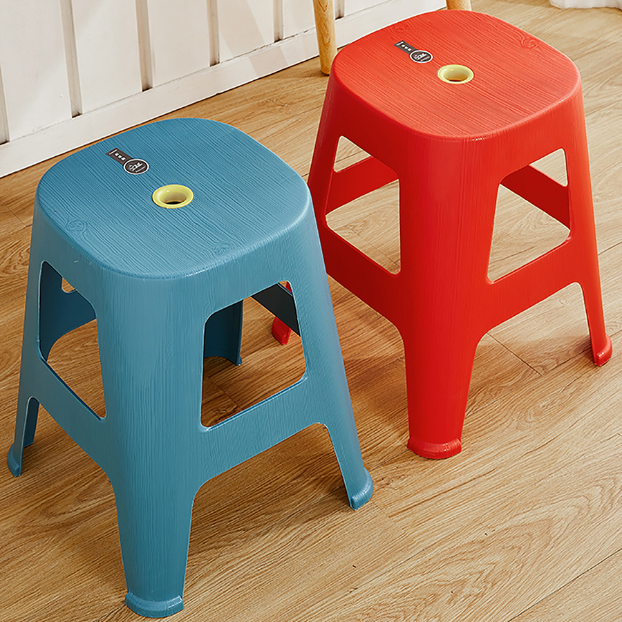 木紋椅(紅色/橙色+藍