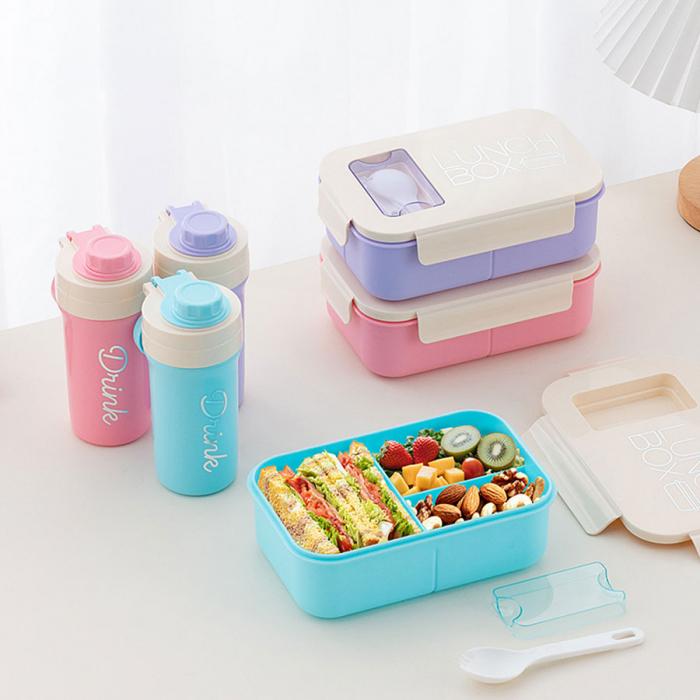 清新簡(jiǎn)約飯盒水壺套裝1100ml+400ml